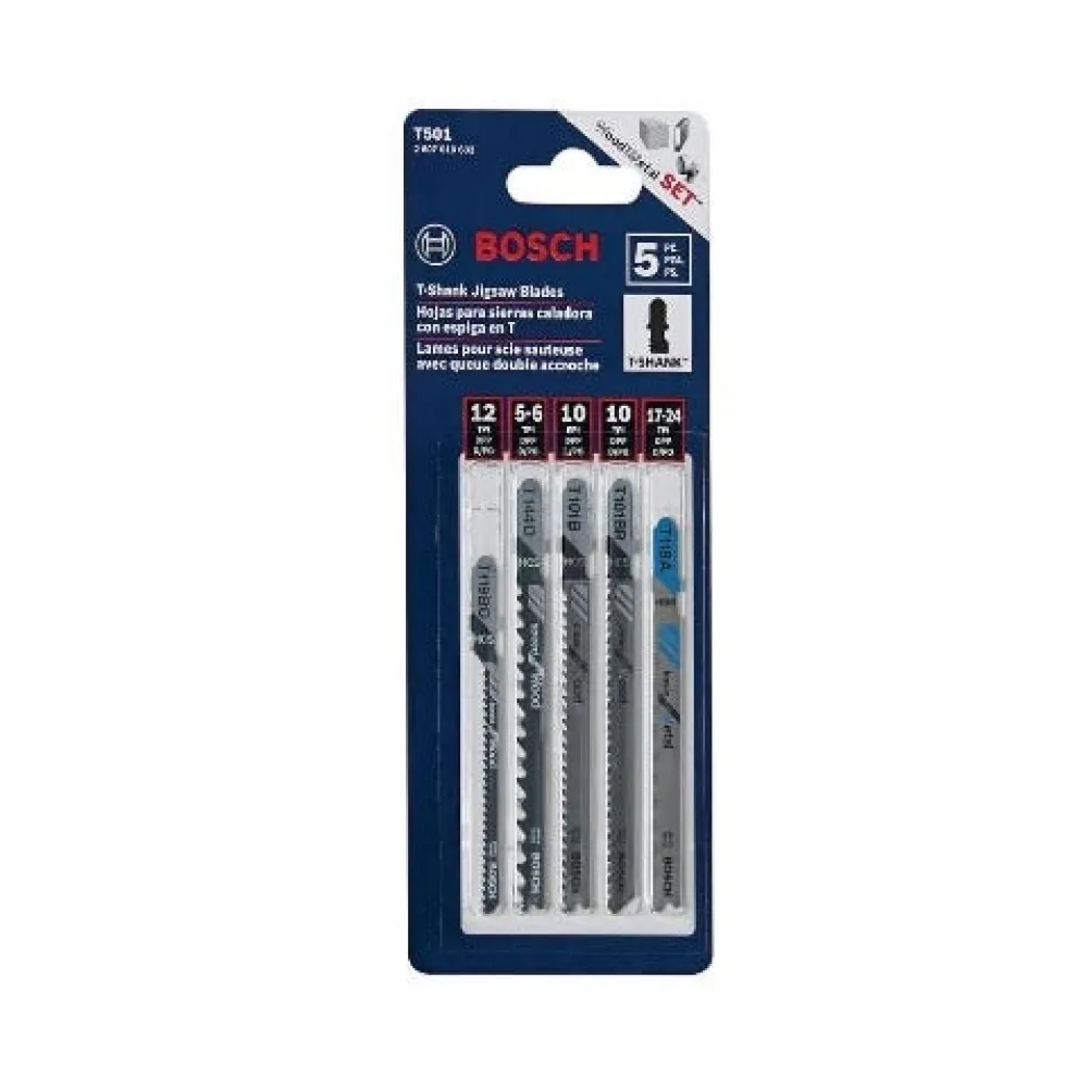 Bosch Jigsaw Blade 5 Piece Set T-Shank T500