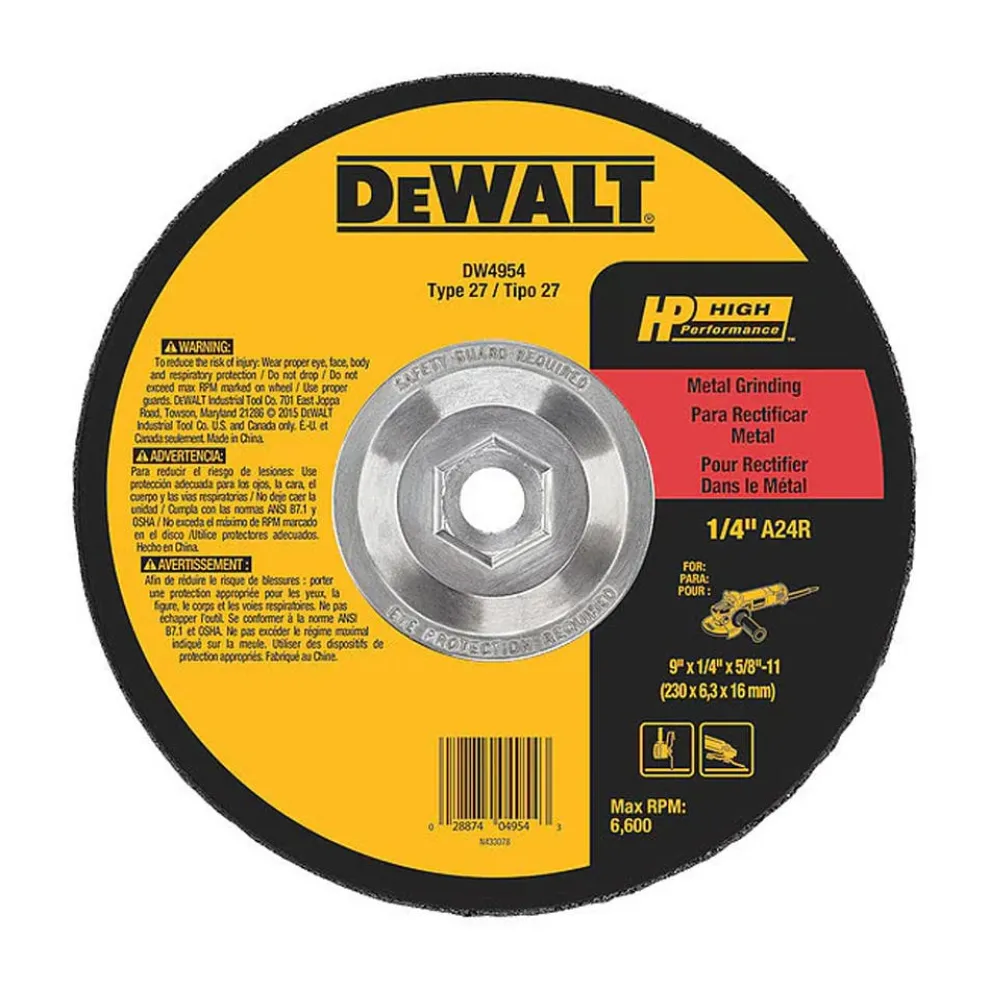 DeWalt 9" x 1/4" x 5/8"-11 Grinding Wheel General Purpose Metal DW4954