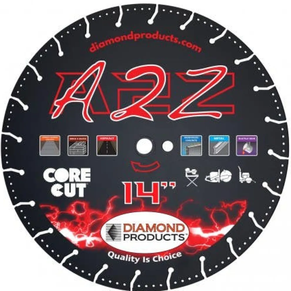 Diamond Products 14" X 1.25" A2Z Specialty Metal Cutting Blade - 1" Arbor 21571