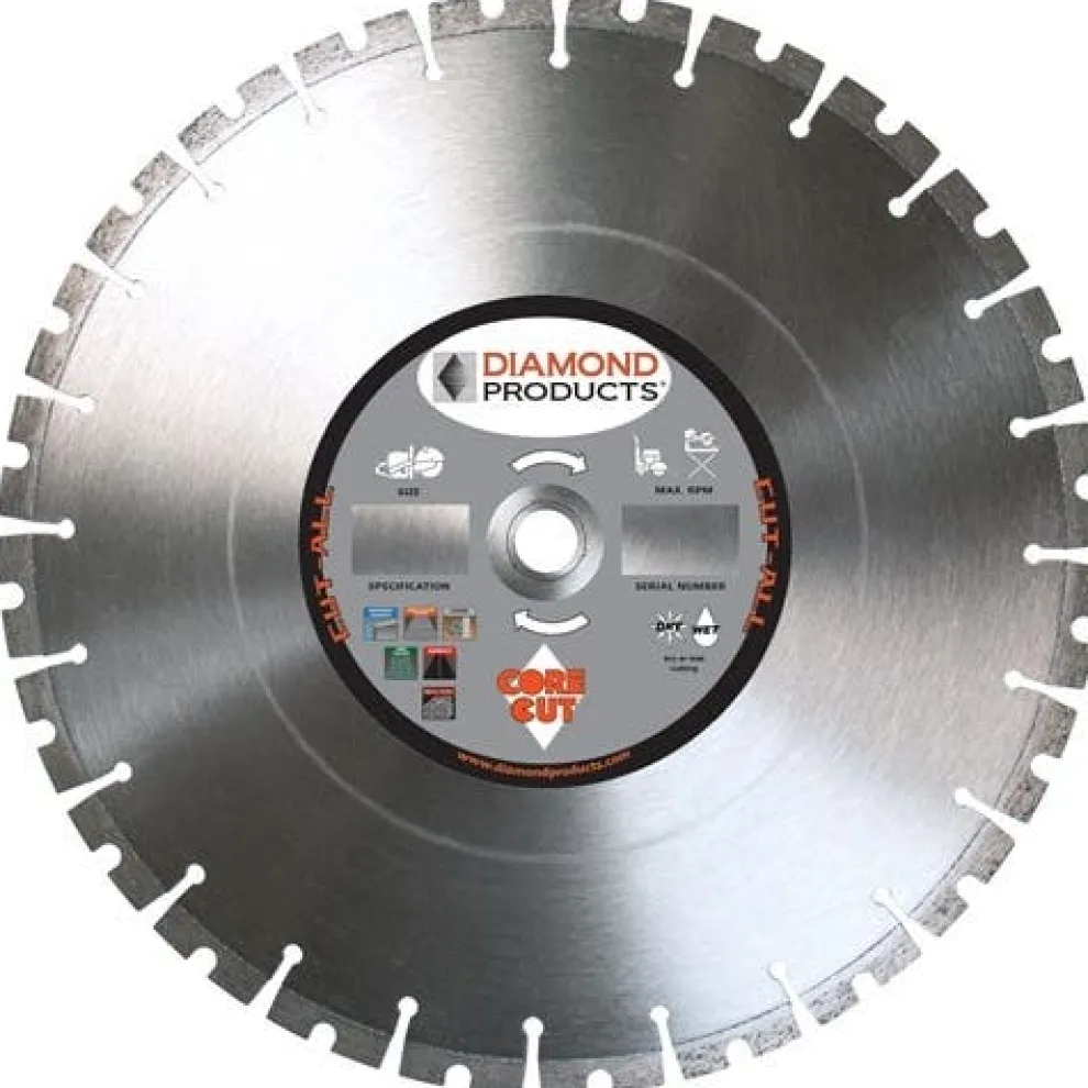 Diamond Products 20" x .140" Cut-All Multi-Purpose High Speed Blade H8CA Concrete 1" Arbor 86633