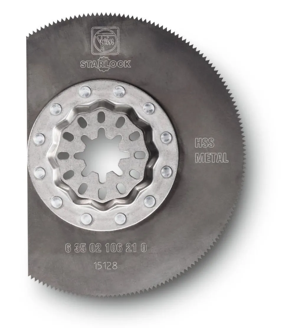 Fein StarLock Solid HSS Segmented Saw Blade with Metal Toothing - 3-11/32" Diameter, 1-Pack 63502106210