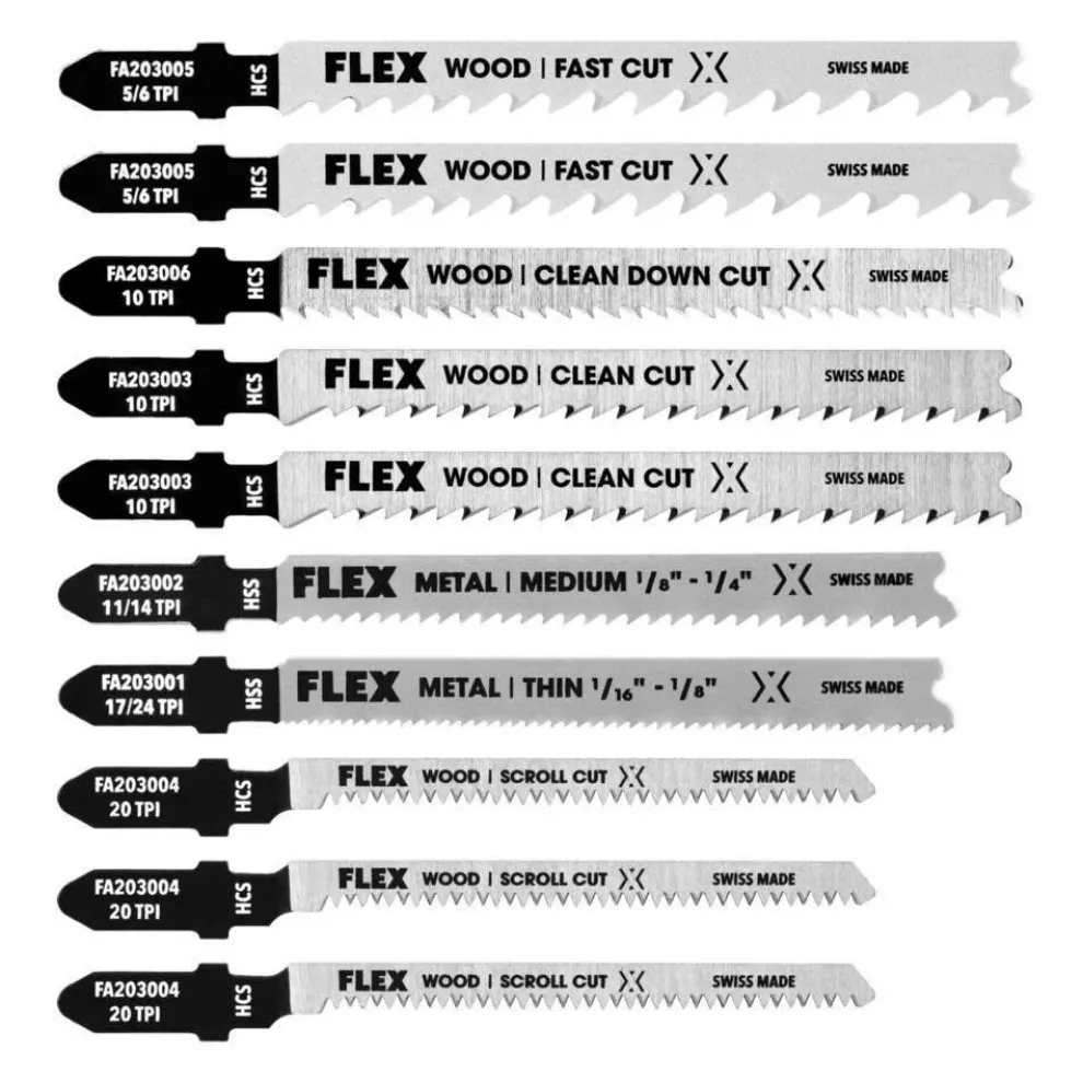 Flex 10 Piece Jigsaw Blade Kit FAM20301-10