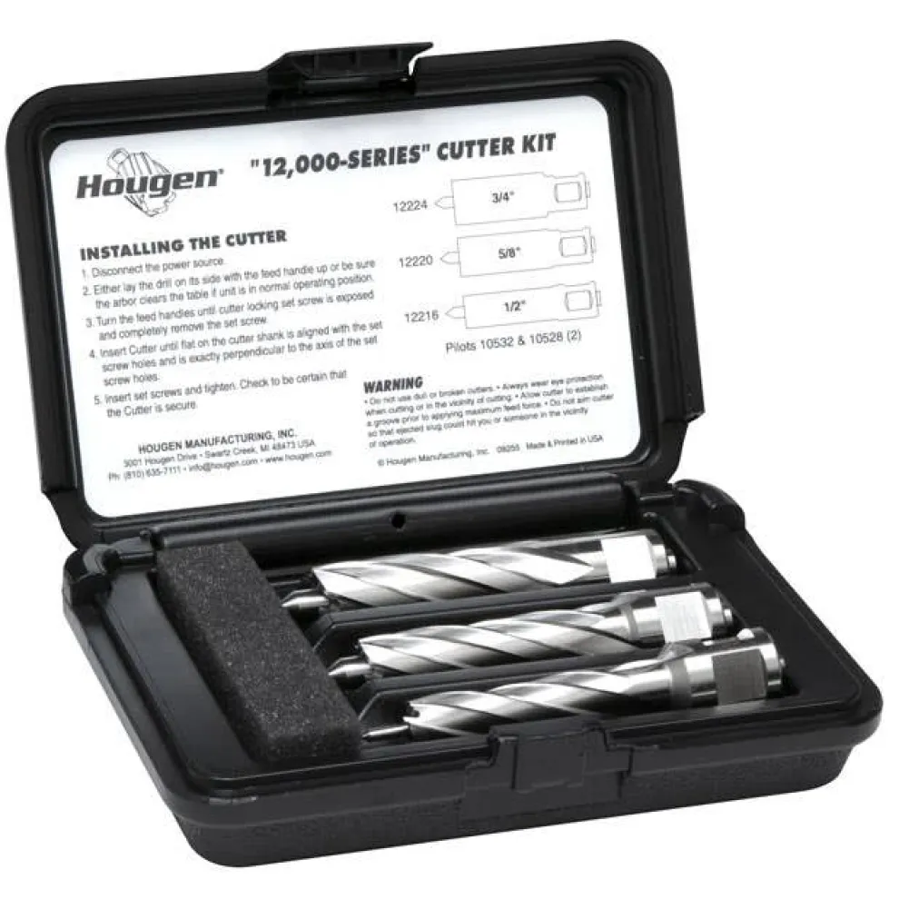 Hougen 12,000-Series Cutter Kit - 1/2, 5/8, 3/4" 2" DOC 12980-2