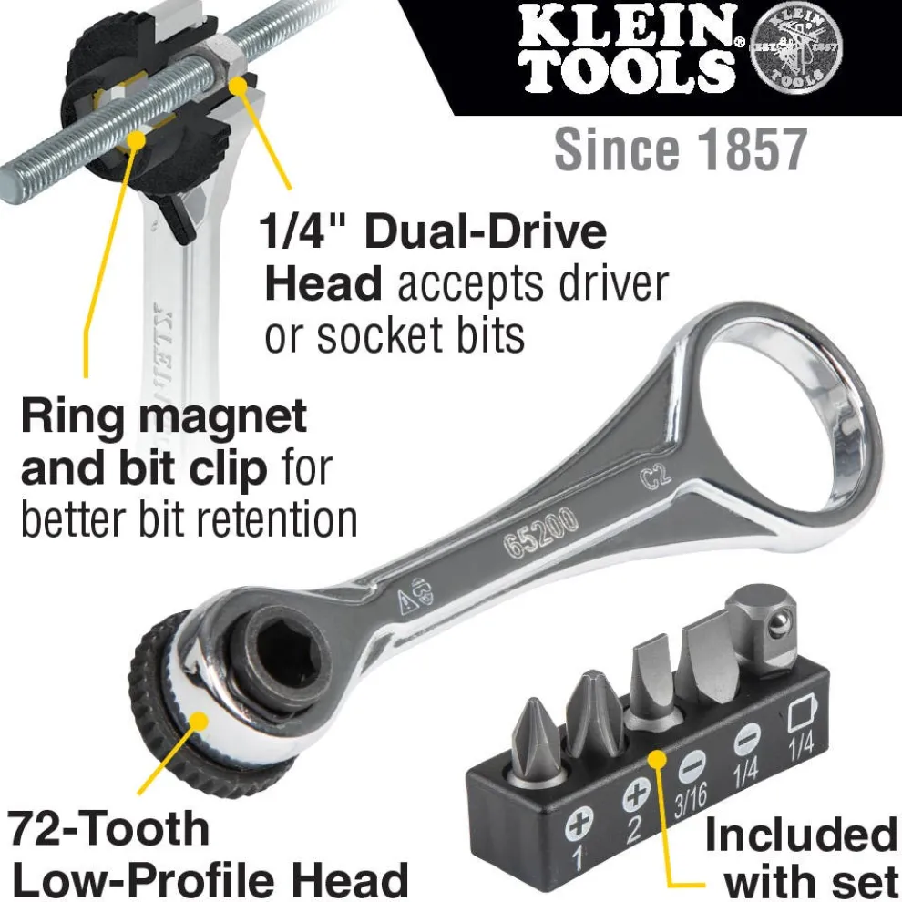 Klein Flip Socket, Mini Ratchet & Multi-Bit Driver Set, 3-Piece 85515HD