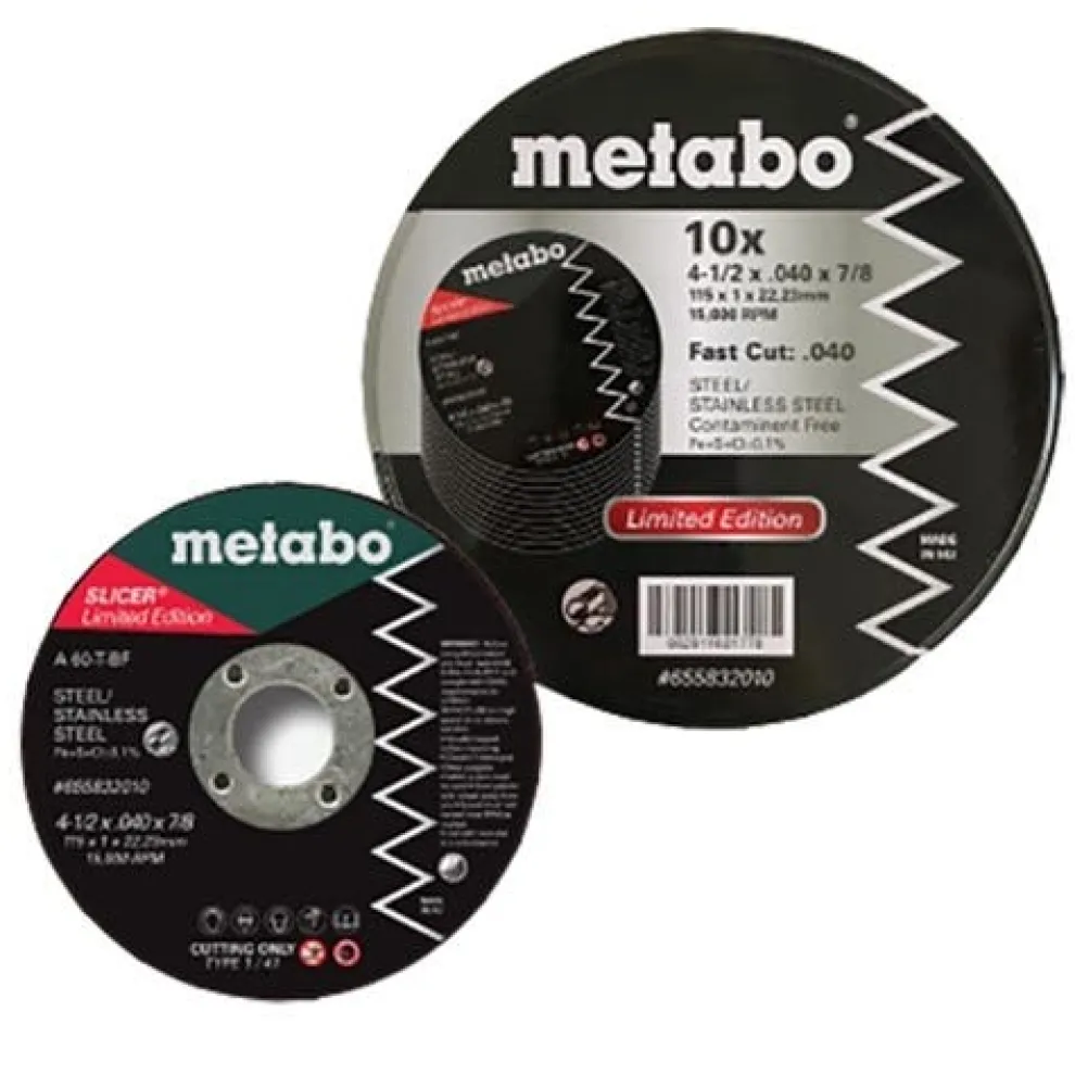 Metabo Type 1 Slicer A60TBF 4-1/2" x .04" x 7/8" Cutting Wheel (Limited Edition Box of 10) 655832010