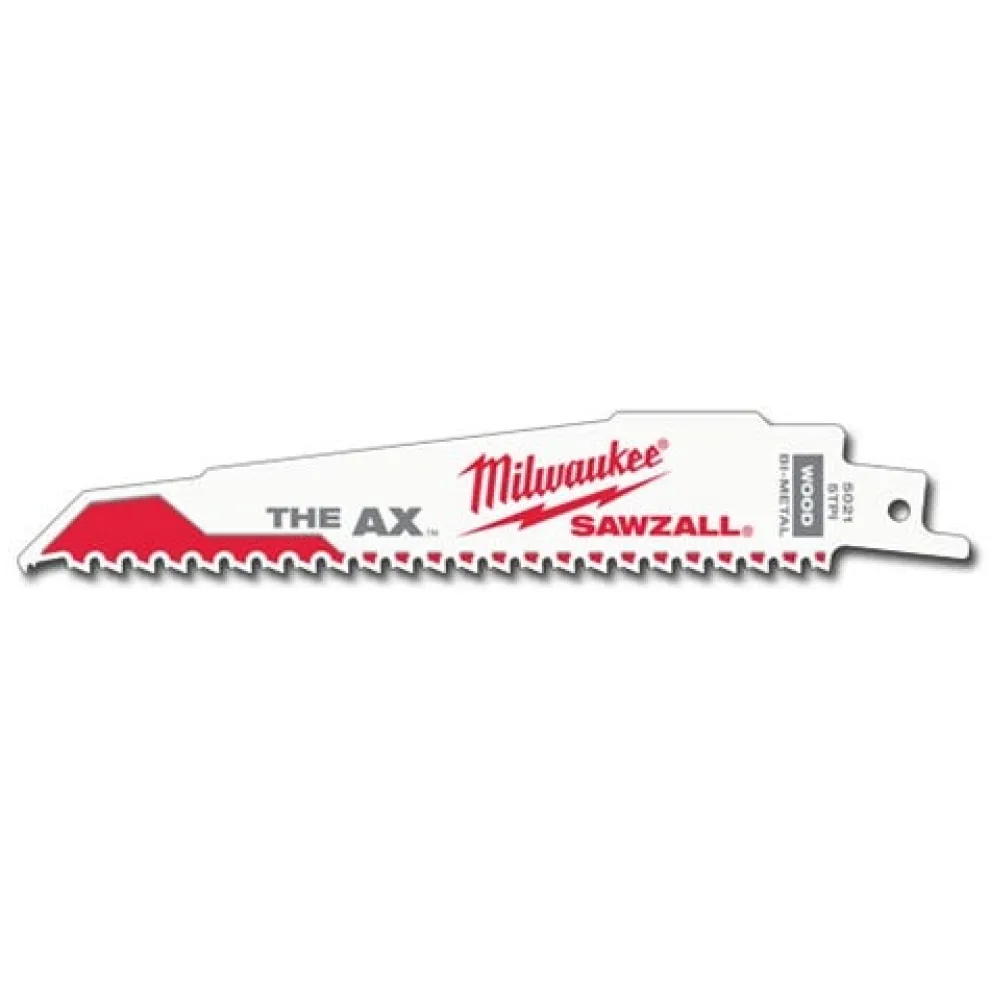 Milwaukee 6" 5 TPI Axe Sawzall Blades (25 pack) 48-00-8021