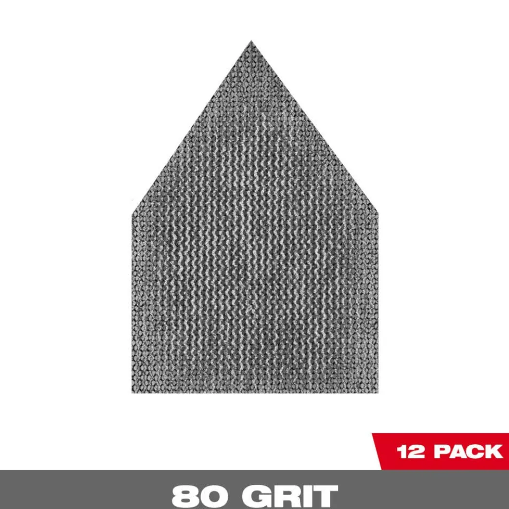 Milwaukee 80 Grit Mesh Sanding Sheet for M12 FUEL Orbital Detail Sander 12pk 48-80-5080