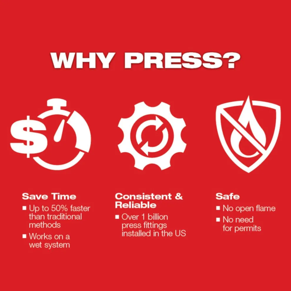 Milwaukee 3" IPS-P Black Pipe Pivoting Press Ring for M18 FORCE LOGIC Long Throw Press Tool 49-16-2657BX