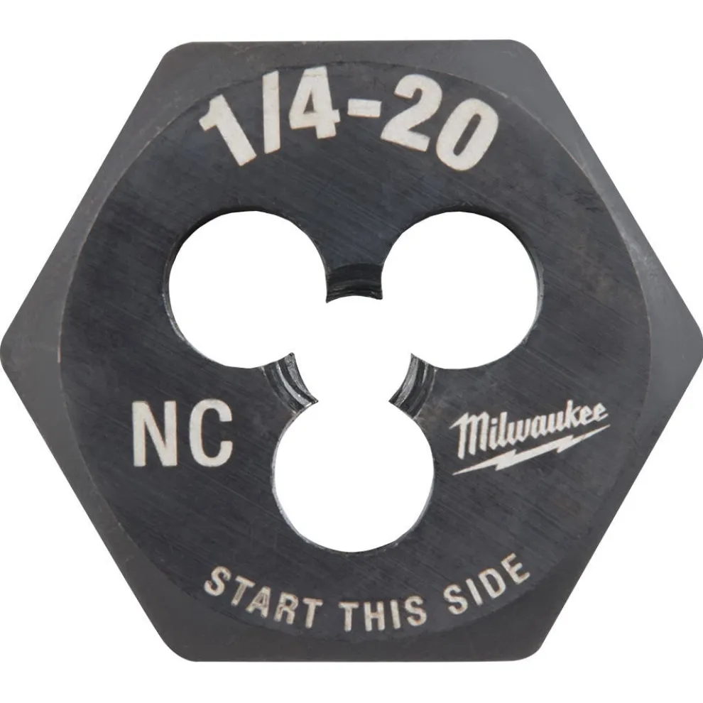 Milwaukee 1/4"-20 NC 1-Inch Hex Threading Die 49-57-5334