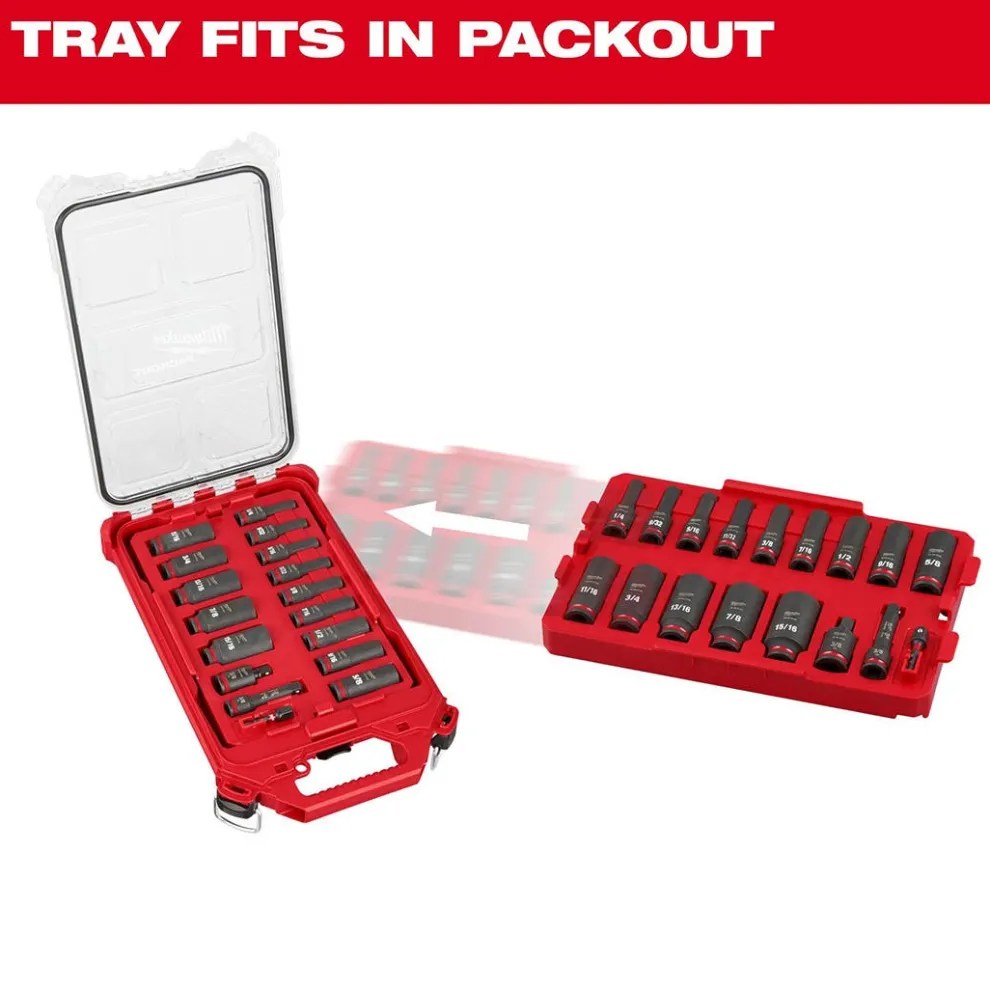Milwaukee 17 Piece SHOCKWAVE Impact Duty 3/8