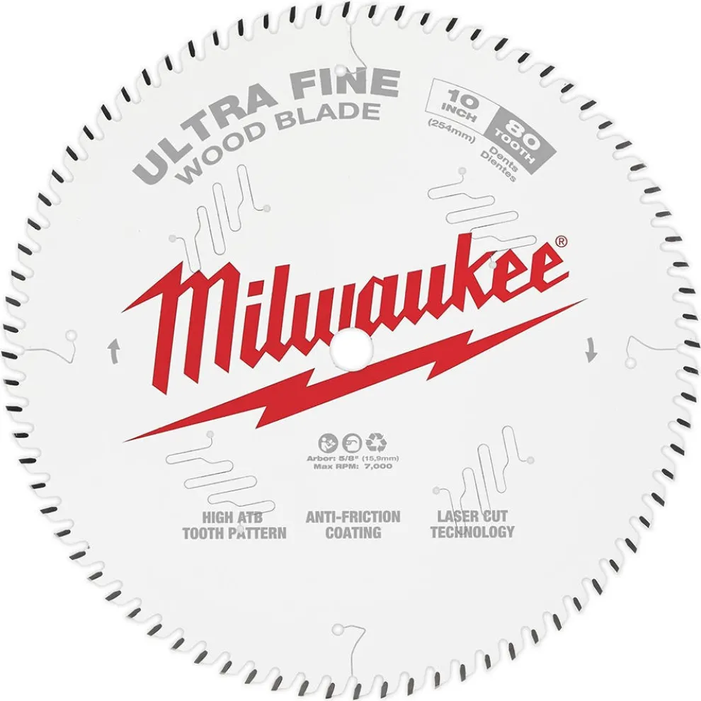 Milwaukee 10" 80T Circular Saw Ultra Fine Wood Blade 48-40-1032