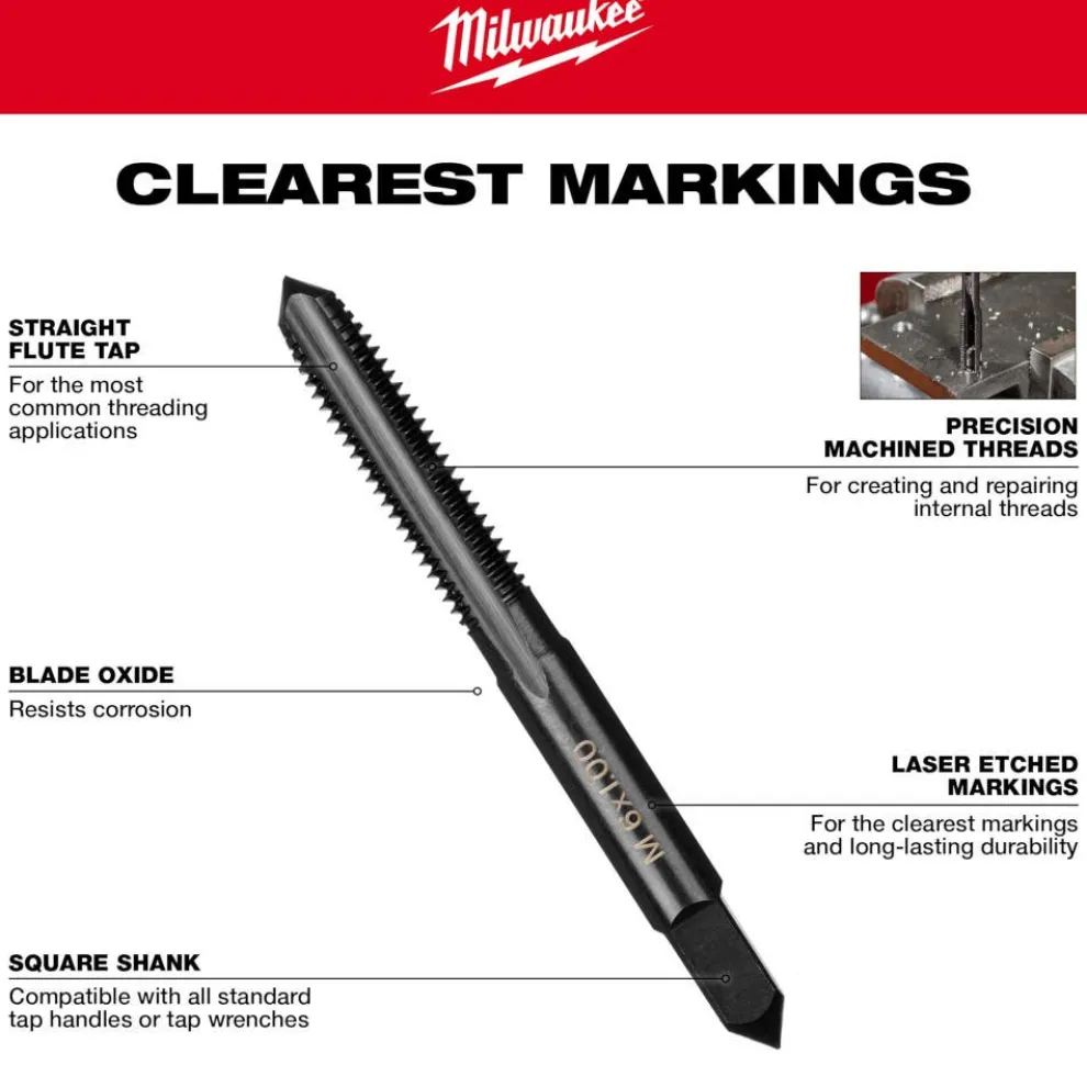 Milwaukee M10-1.25 mm Straight Flute Plug Tap 49-57-5153
