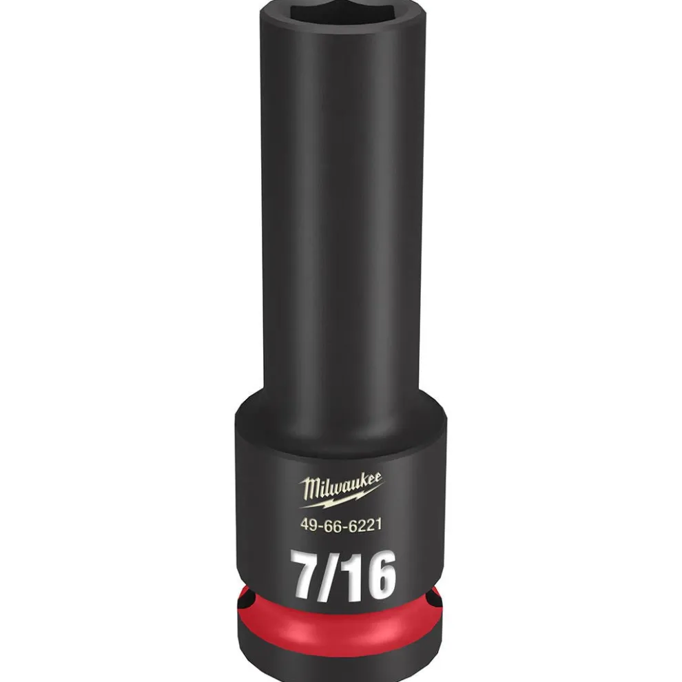 Milwaukee Shockwave Impact Duty 1/2" Drive 7/16" Deep 6 Point Socket 49-66-6221