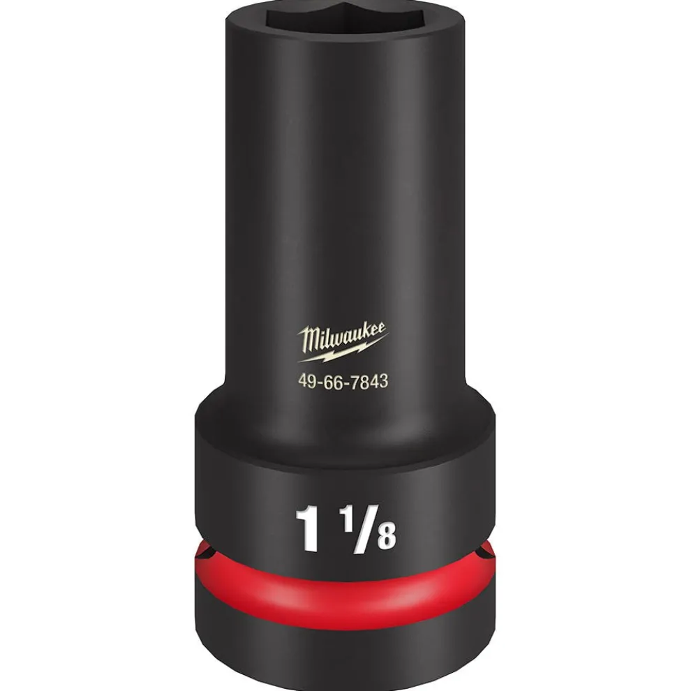Milwaukee SHOCKWAVE Impact Duty 1" Drive 1-1/8" Thin Wall Extra Deep 6 Point Socket 49-66-7843