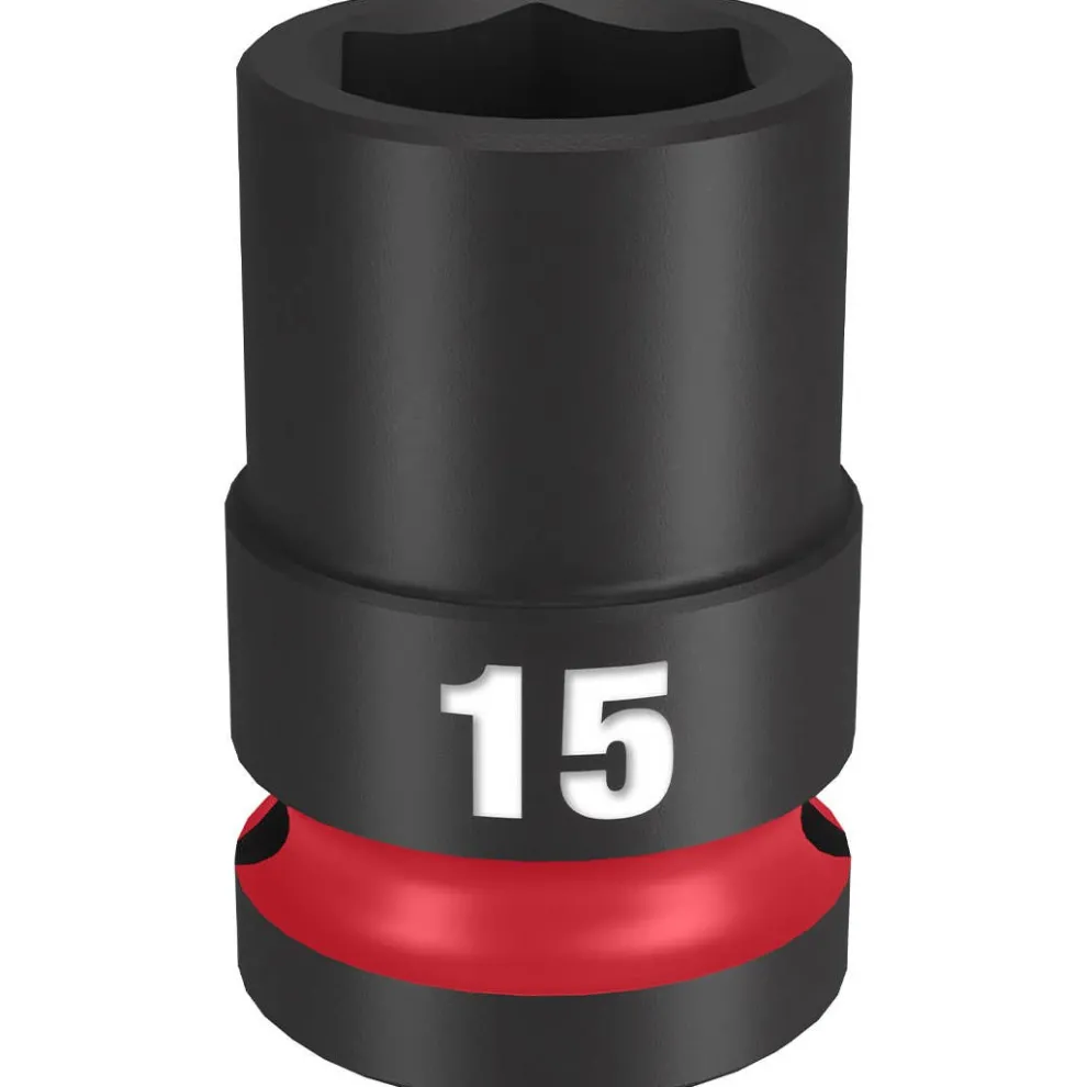 Milwaukee Shockwave Impact Duty 1/2" Drive 15mm Standard 6 Point Socket 49-66-6247