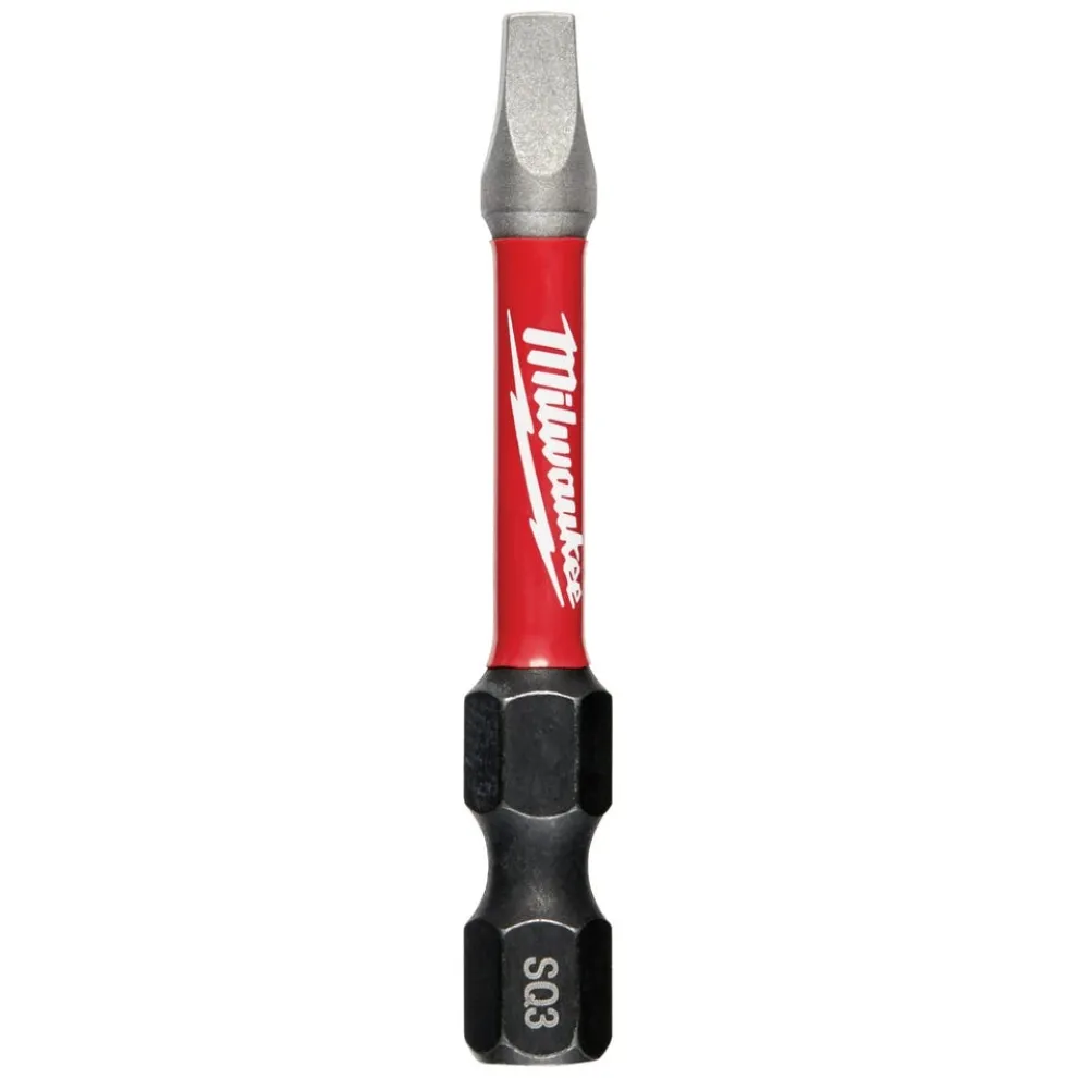 Milwaukee SHOCKWAVE 2" Impact Square Recess #3 Power Bits 25 Pack 48-32-4173