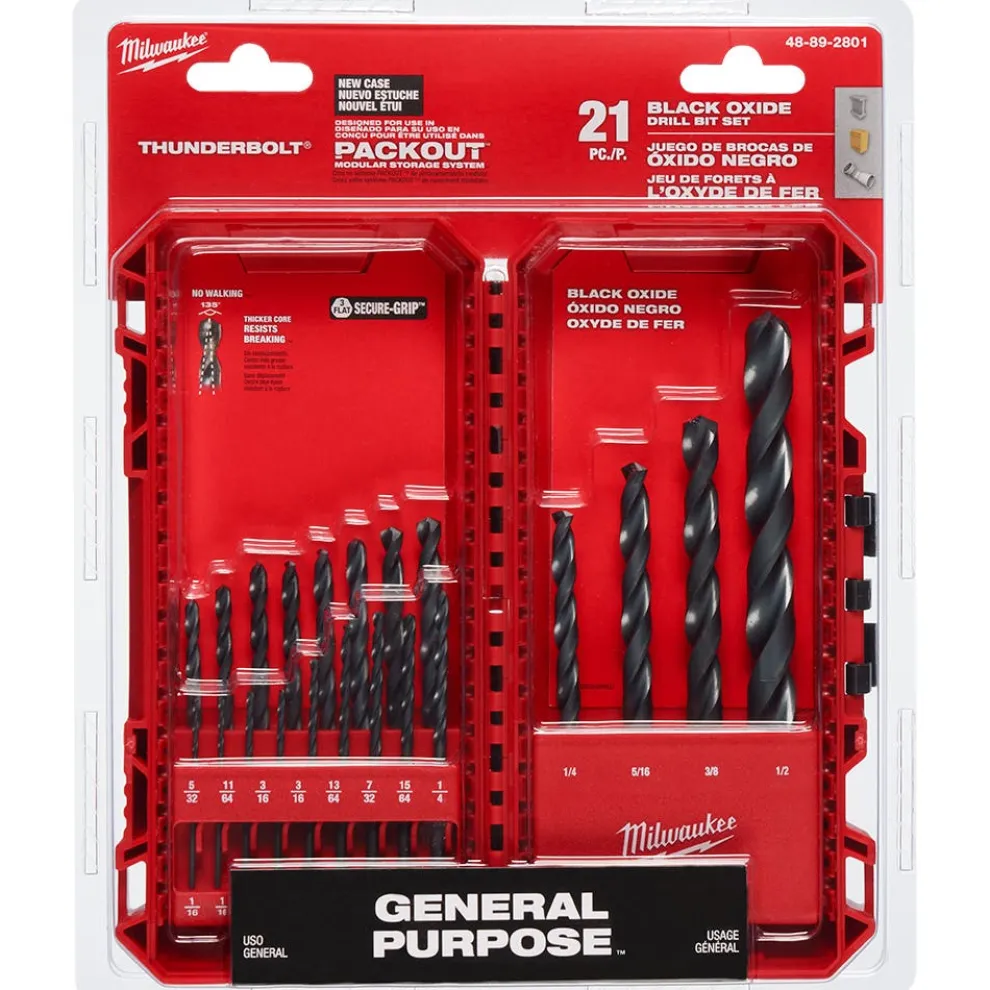 Milwaukee THUNDERBOLT Black Oxide Drill Bit Set - 21 Piece 48-89-2801
