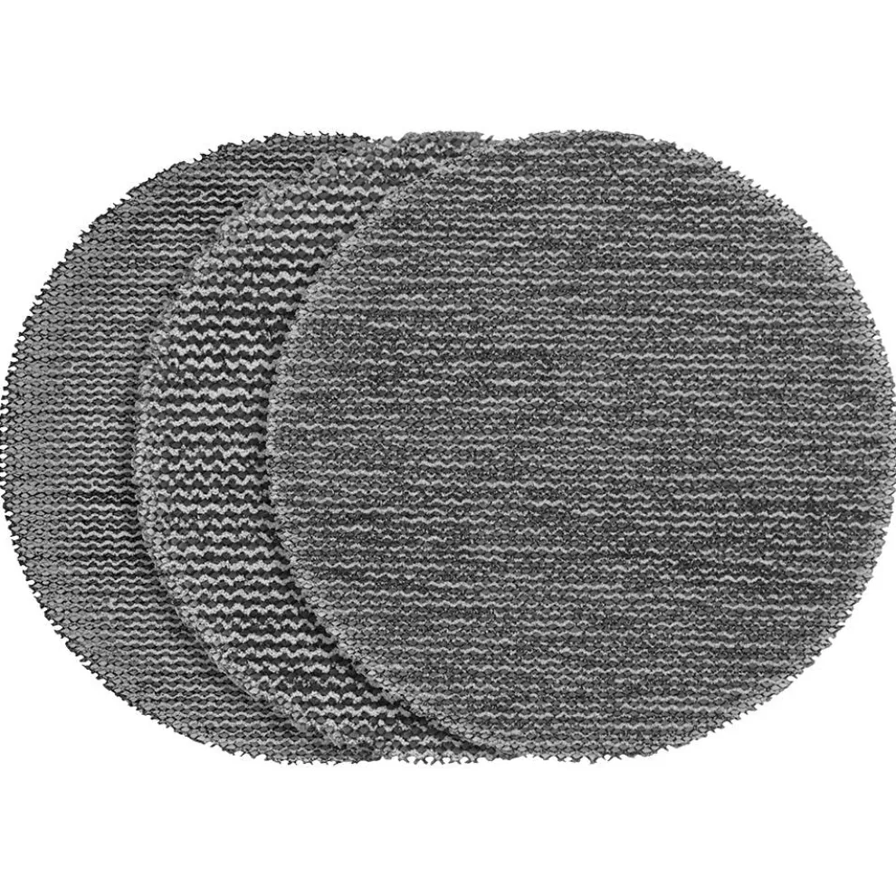 Milwaukee Tools 3” Assorted 80, 120, 180 Grit Mesh Sanding Discs with POWERGRID Tear Resistant Mesh – 12 pk + Pad Saver 48-80-6405