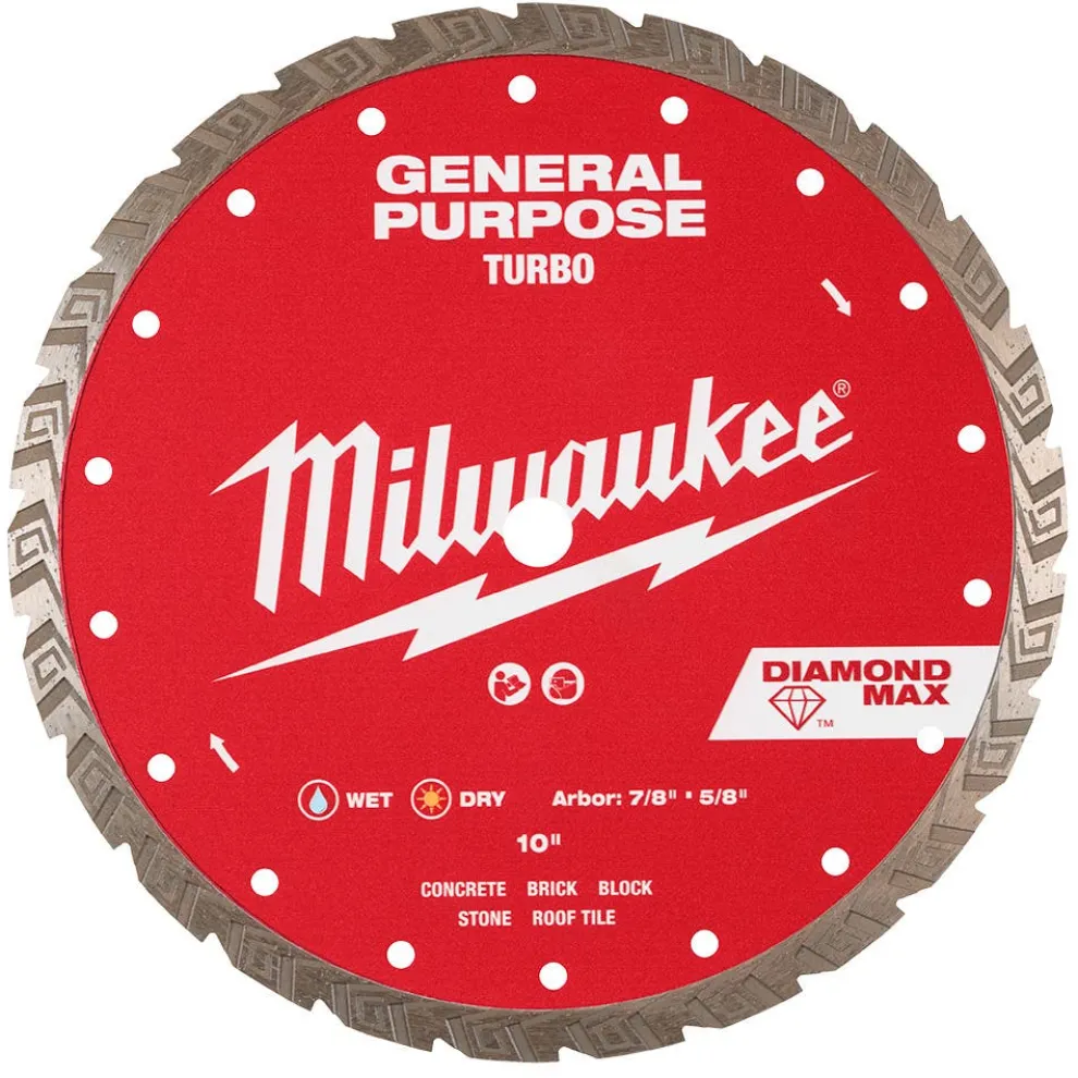 Milwaukee Tools 10" Diamond Max Turbo, General Purpose Diamond Blade 49-93-9110