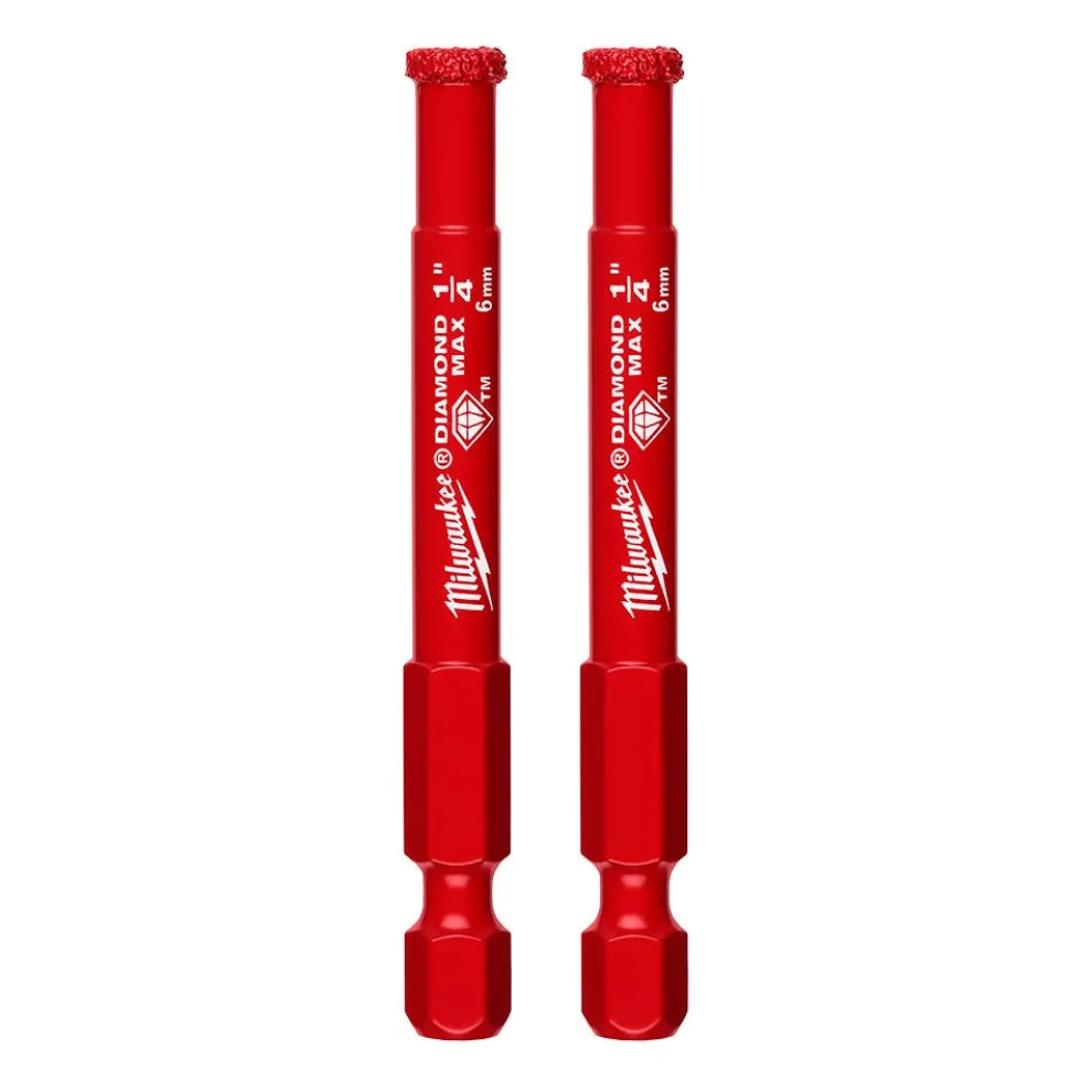 Milwaukee Tools 1/4" Diamond Max Hole Saw Bits - 2PK 49-56-0501