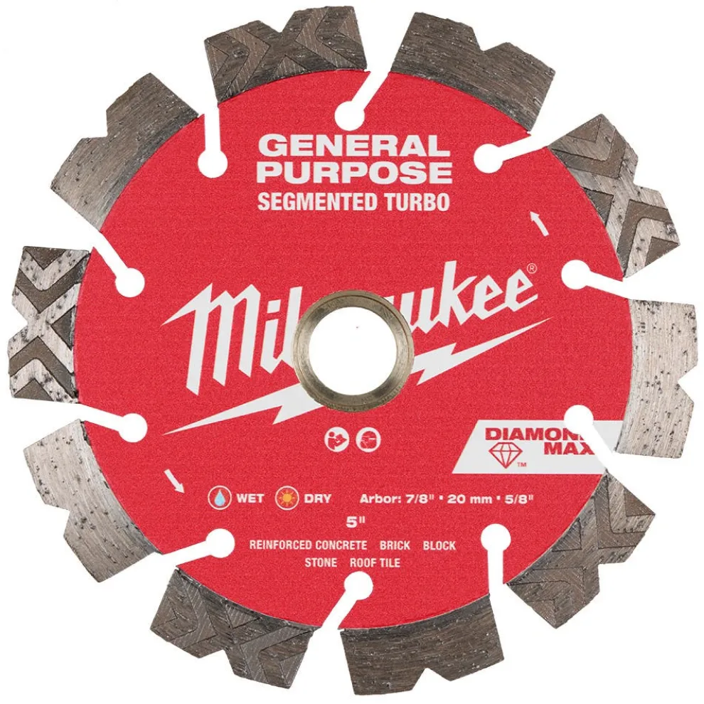 Milwaukee Tools 5" Diamond Max Segmented Turbo, General Purpose Diamond Blade 49-93-9005