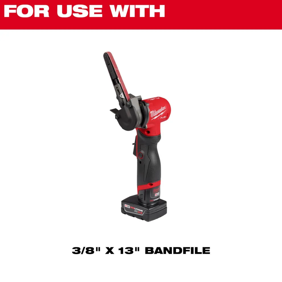 Milwaukee Tools 3/8” x 13” 40/60/80/120 Grit Bandfile Belts – 4 pack variety 48-80-7000