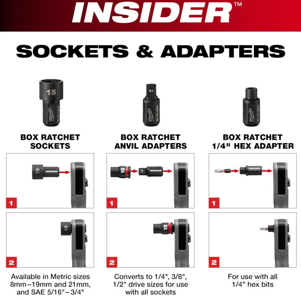 Milwaukee Tools M12 FUEL™ INSIDER™ Extended Reach Box Ratchet 3050-20