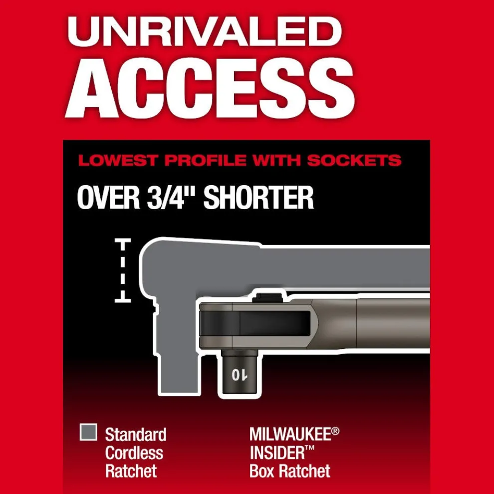 Milwaukee Tools M12 FUEL™ INSIDER™ Extended Reach Box Ratchet 3050-20