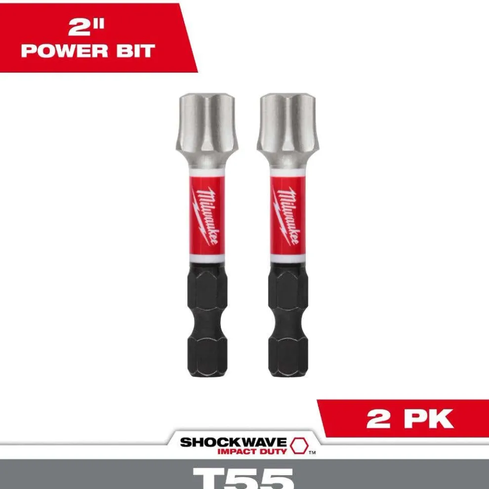 Milwaukee Tools SHOCKWAVE™ Impact Duty 2" T55 Impact Bits 2PK 48-32-6004