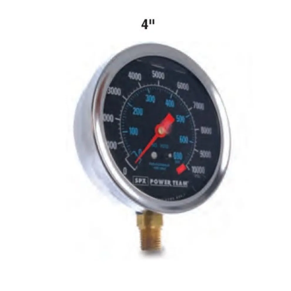 Power Team Hydraulic 4" Pressure Gauge 9052