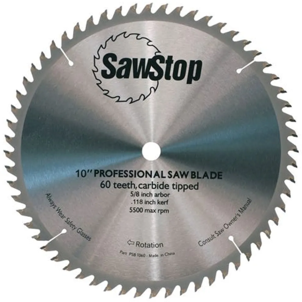 SawStop Table Saws SawStop 10" 60-Tooth Combination Table Saw Blade CB104 184 CB104 184