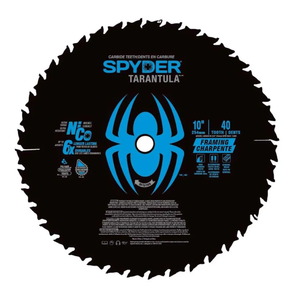 Spyder 10" 40-Tooth TCT Framing Circular Saw Blade 13032