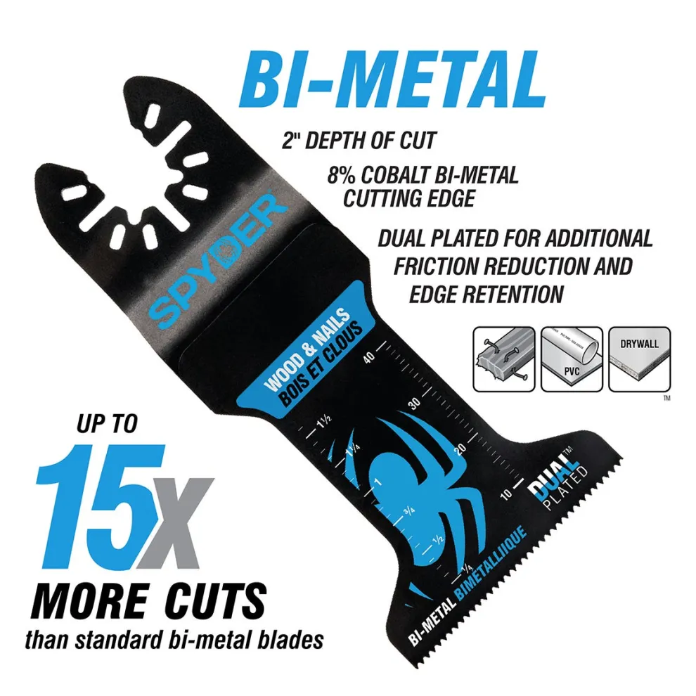 Spyder 5-Piece Bi-Metal Wood And Metal Cutting Oscillating Tool Blade (1-3/4, 2-1/2, and 1-3/8