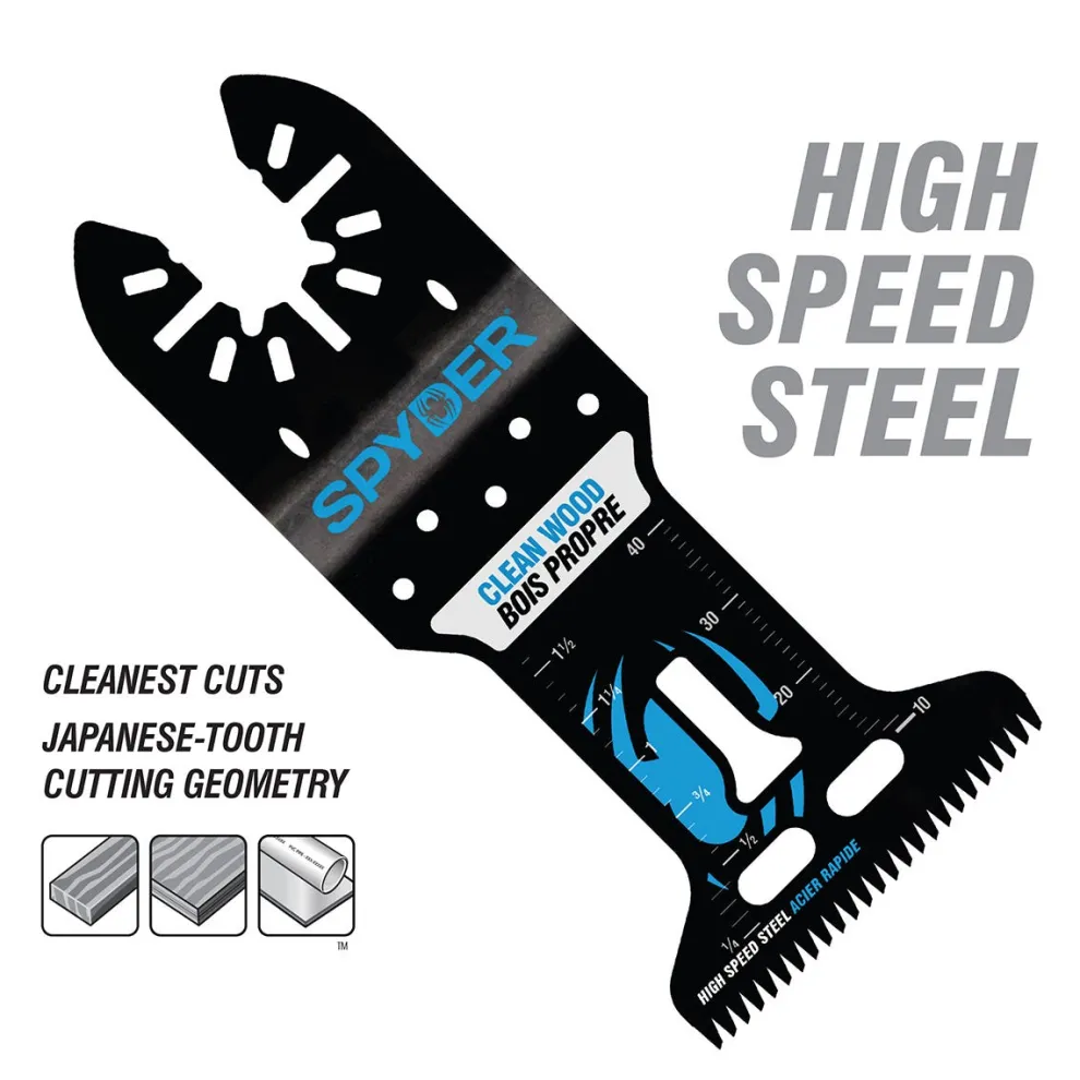 Spyder 5-Piece Bi-Metal Wood And Metal Cutting Oscillating Tool Blade (1-3/4, 2-1/2, and 1-3/8