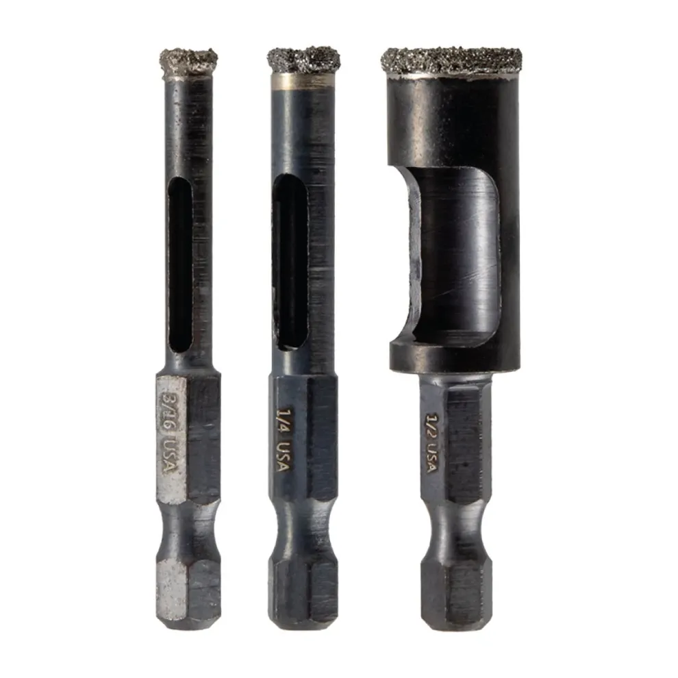 Spyder 3-Piece Diamond Edge Hole Saw Bit Set (3/16, 1/4, 1/2") 600950