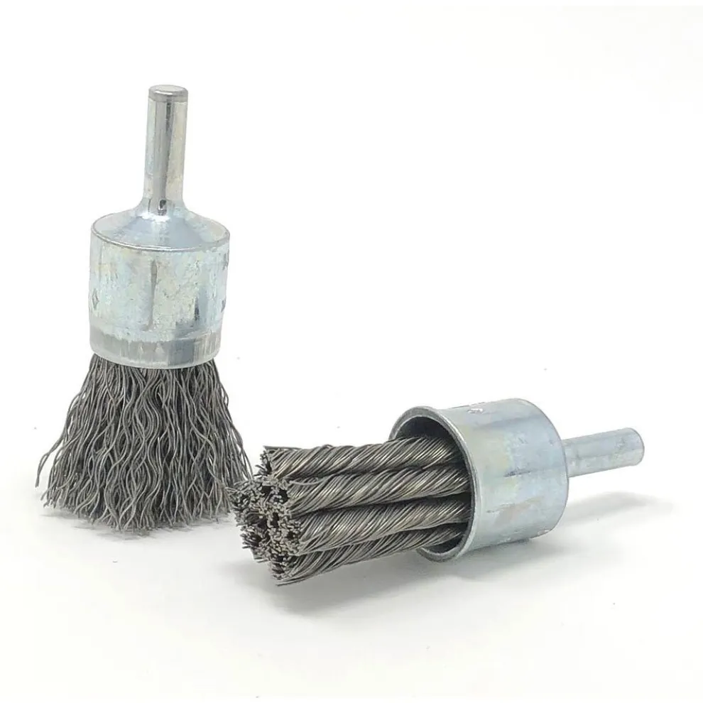 United Abrasives Sait Crimped End Brushes (Carbon Steel), 3" Dia x .014" Wire Size x 3/4" Trim Length, 12-Pack 02713